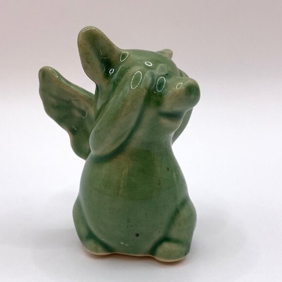 See No Evil - Hear No Evil Pig Angels Ceramic Figurine Tchotchke Flying Pigs - Picture 7 of 13